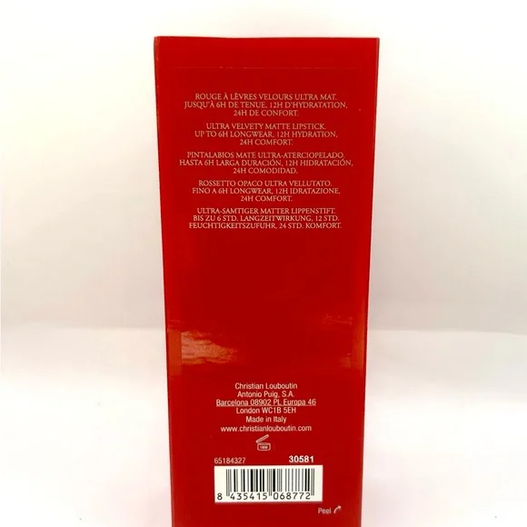 Christian Louboutin Velvet Matte Lip Colour Lipstick ~Shade 005M Red Dramadouce~ - Picture 7 of 7